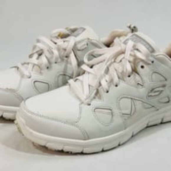 NEW ~ Men's Skechers Work White Safety/Nurse Shoes - Slip Resistant Size 10.5 - Picture 1 of 10